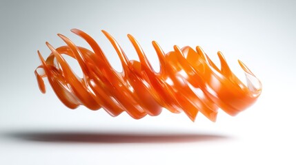 Poster - A visually captivating piece of orange swirling abstract art, showcasing dynamic fluid shapes and smooth curves that evoke creativity and modern artistic expression.