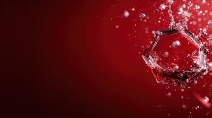 Poster - An artistic splash captured in water with a striking red background, symbolizing energy and movement while providing an abstract and dynamic composition for visual interest.