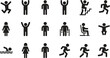 © Creative Juel  - Set of stick figure icons depicting various human activities vector illustration