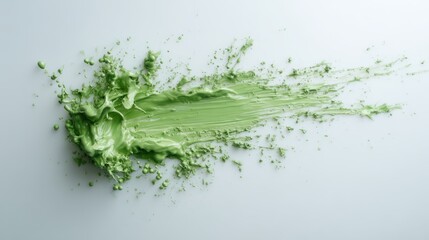 Poster - Dynamic and vibrant green paint splash showcasing artistic movement and creativity. The texture and flow of the paint evoke a sense of freedom and emotion, enhancing the artwork's impact.