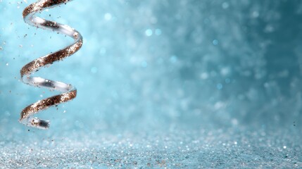 Poster - An enchanting image of whimsical sparkles spiraling amidst a serene blue background, evoking feelings of tranquility, magic, and the allure of abstract beauty in photography.
