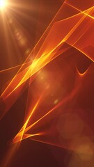 Poster - Abstract golden waves with bright sun rays and dynamic flowing lines on a warm gradient background