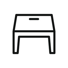 Poster - Staff office desk line icon, employee desk vector symbol with editable stroke
