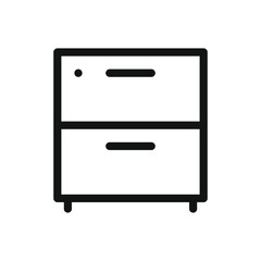 Poster - Office drawer line icon, file cabinet vector symbol with editable stroke