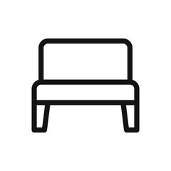 Poster - Office bench line icon, office bench seating vector symbol with editable stroke