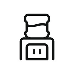 Poster - Water cooler line icon, office water cooler with hot and cold temperatures vector symbol with editable stroke