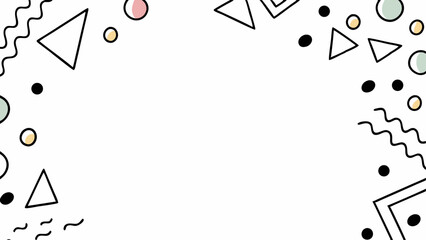  - Geometric shapes and patterns scattered on a white background creating a playful and modern design look created with generated ai