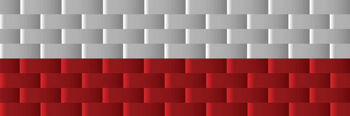 Poster - white and Red Geometric Block Pattern. vector Eps 10