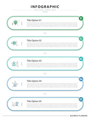 Aufkleber - Timeline infographic template. 5 Step timeline journey, calendar Flat simple infographics design template. presentation graph. Business concept with 5 options, vector illustration.
