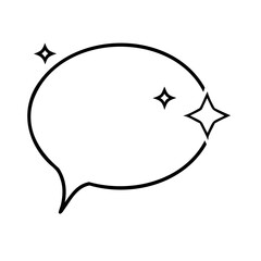 Poster - Line art speech bubble with sparkles on background vector chat communication