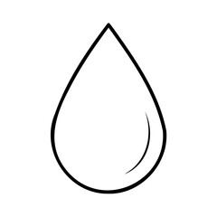 Poster - Line art of a water droplet shape on a background simple graphic liquid rain