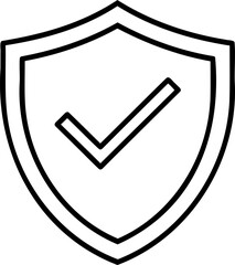 Poster - Shield icon with double outline checkmark symbol representing security approval on background