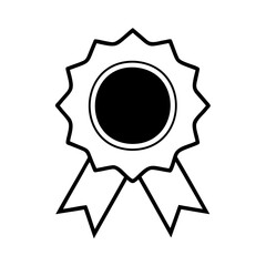 Poster - Award badge with ribbon circular center on a background line art rosette circle