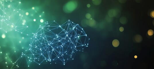 Poster - Futuristic Glowing Nodes and Blurred Dots Illustrating Advanced Data Communication Concepts