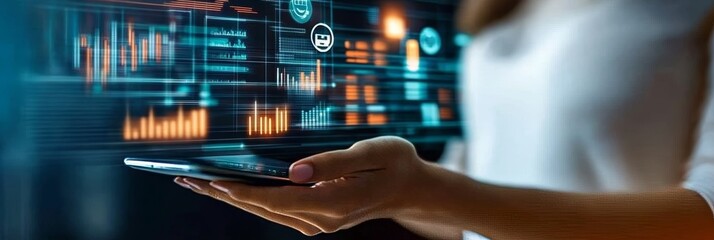 Poster - Innovative Technology and Financial Growth Insights with Woman Using Data Visualizations