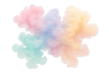 Poster - Pastel-colored smoke forming a dreamy, ethereal cloud on a transparent background, perfect for adding a touch of magic to any design