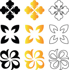 Poster - Collection of decorative abstract floral vector design elements in various styles and color palettes