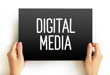Aufkleber - Digital Media - any communication media that operate in conjunction with various encoded machine-readable data formats, text concept on card