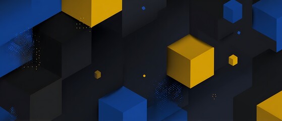 Aufkleber - Abstract geometric design with floating cubes