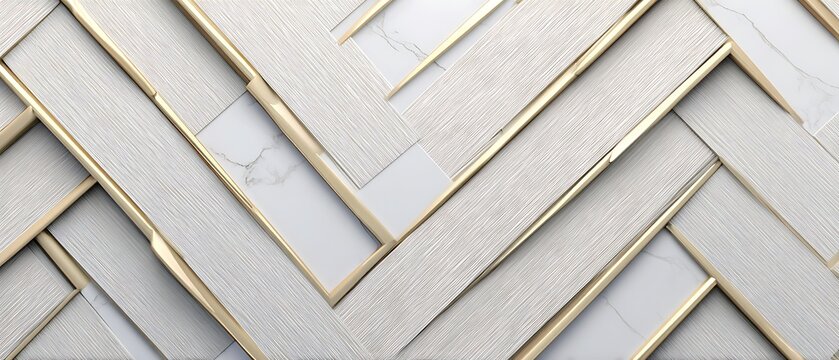 Abstract herringbone pattern with golden accents