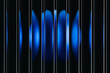 © Westend61 - Abstract 3D design with fluted blue glass and reflections