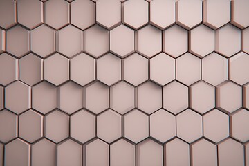 Aufkleber - Abstract isometric beige hexagons pattern background