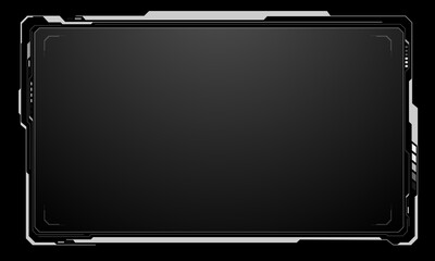Poster - HUD frames white grey user interface elements design modern technology futuristic control panel screen digital hologram window gaming menu touching cyber monitor set on black background vector
