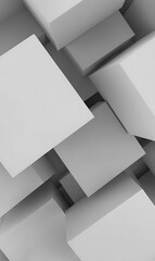 Leinwandbilder - Geometric abstract of white cubes scattered