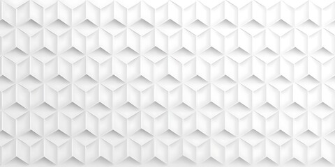 Leinwandbilder - Geometric white cubes abstract minimal background