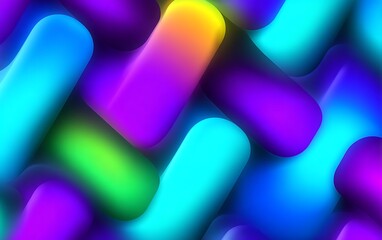 Aufkleber - Abstract vibrant colorful pattern with rounded shapes