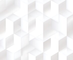 Leinwandbilder - Abstract geometric white cubes seamless pattern