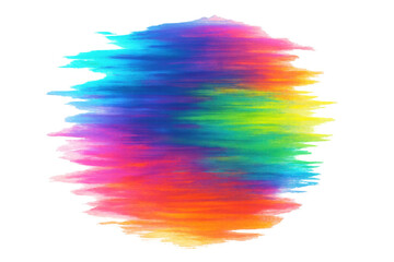 Poster - Rainbow brush stroke spanning color spectrum, transparent background highlighting vibrant artistic design