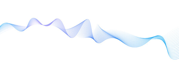 Poster - Vector wave lines smooth flowing dynamic blue purple pink gradient isolated on white background for concept of technology, digital, communication, science, music