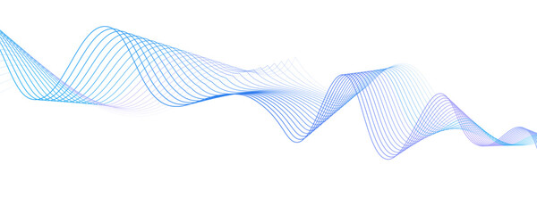Poster - Vector wave lines smooth flowing dynamic blue purple pink gradient isolated on white background for concept of technology, digital, communication, science, music