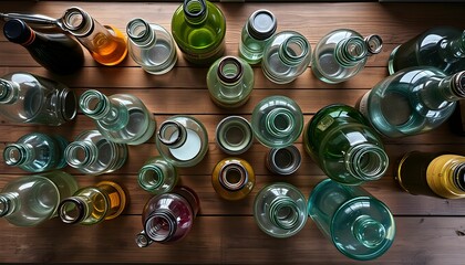 antique bottles and glasses