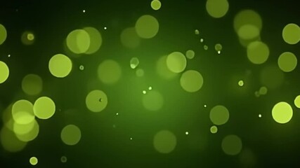 Seamless looping olive green glowing particles with blur for elegant dreamy backgrounds

