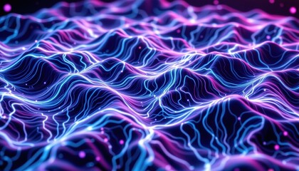Poster - Abstract Digital Waves: A visual representation of energy, science and technology 