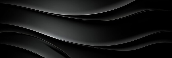 Poster - Elegant Black Background with Flowing Curves, Abstract Designs, and Modern Aesthetic for Art Lovers