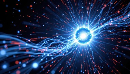 Poster - An artistic representation of a powerful energy source in space, featuring vibrant blue light