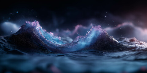 Wall Mural - A wave of water with a purple tint