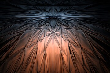 Leinwandbilder - Abstract dark metallic folded structure texture