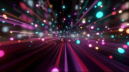 Fototapete - Vivid light streaks create dynamic visual experience in an abstract urban landscape