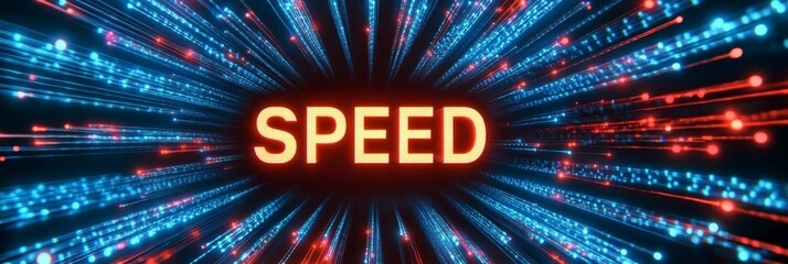 Poster - Dynamic Acceleration Visualization of Data Streams with Futuristic Light Rays Illustrating Speed