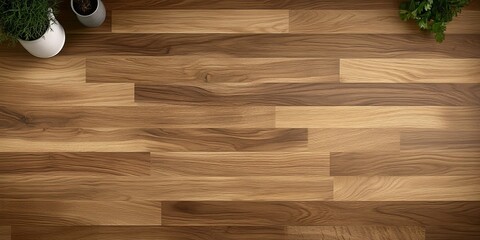 Poster - Elegant Wooden Flooring Surface Close Up in Modern Home Interior Design with Warm Tones and Textures