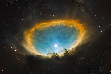 Poster - •  Floating luminous rings around a shadowy nebula core 