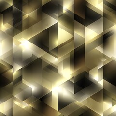 Leinwandbilder - Abstract geometric triangles with gold light