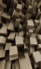 Leinwandbilder - Abstract geometric boxes background in monochrome