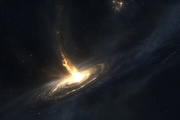 Poster - Gravitational lens around a black hole warping nearby starlight