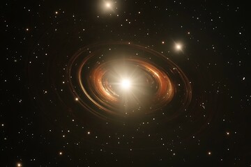 Poster - Gravitational lens around a black hole warping nearby starlight