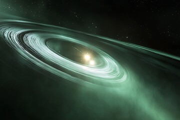 Poster - Gravitational lens around a black hole warping nearby starlight